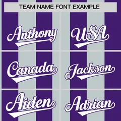 Purple Silver Stripe Two-Button Softball Jersey 3