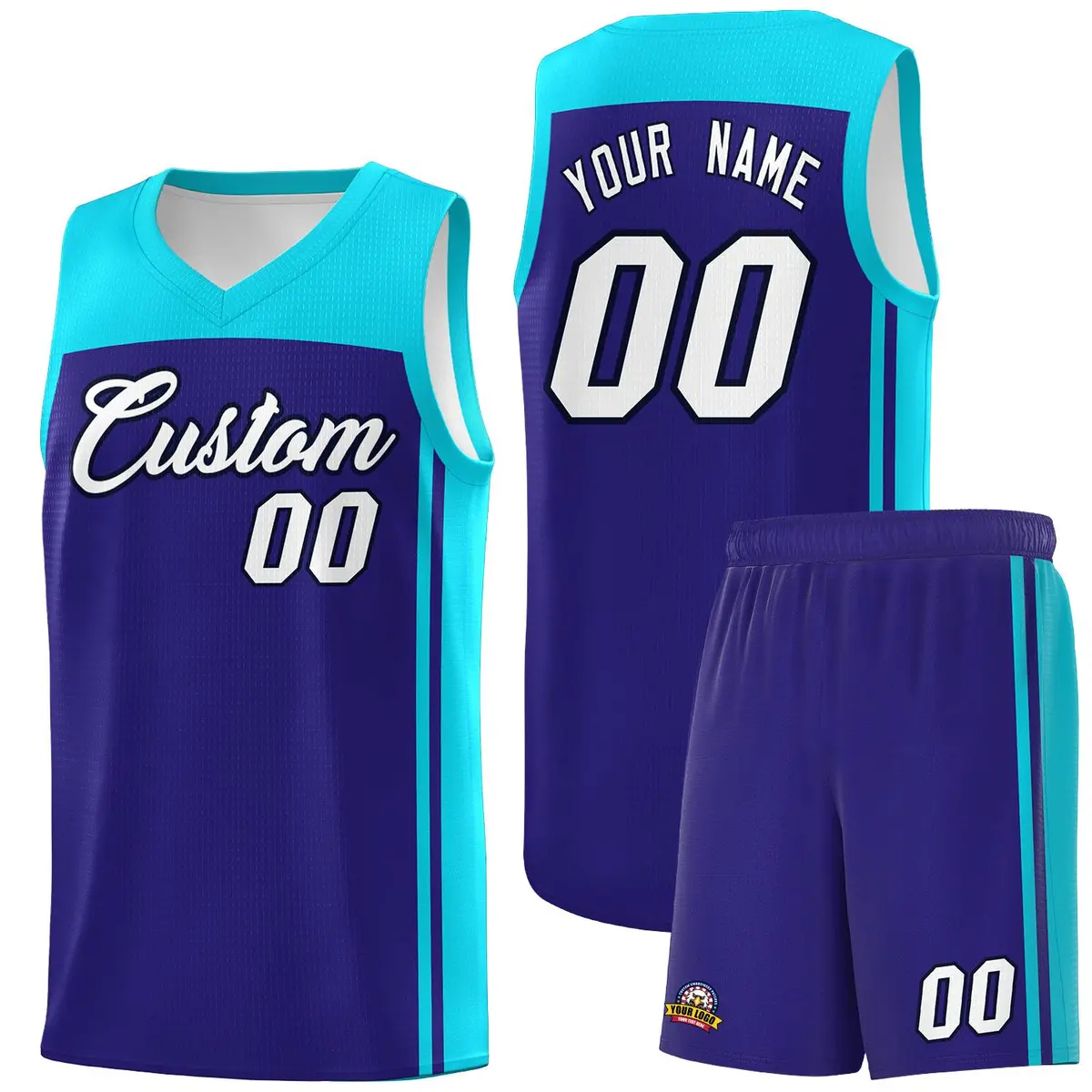 Purple Sky Blue Classic Sets Basketball Jersey