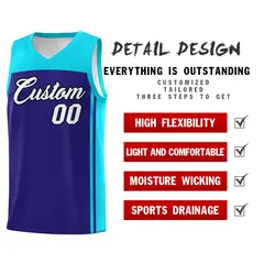 Purple Sky Blue Classic Sets Basketball Jersey 2