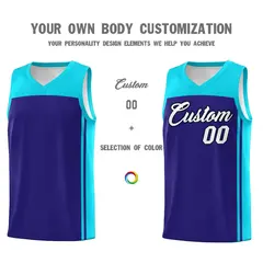 Purple Sky Blue Classic Sets Basketball Jersey 3