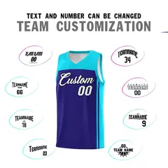 Purple Sky Blue Classic Sets Basketball Jersey 4