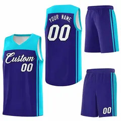 Purple Sky Blue Classic Sets Basketball Jersey 6
