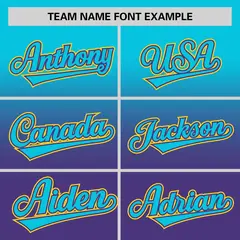 Purple Sky Blue Gradient Fashion Baseball Jersey 3