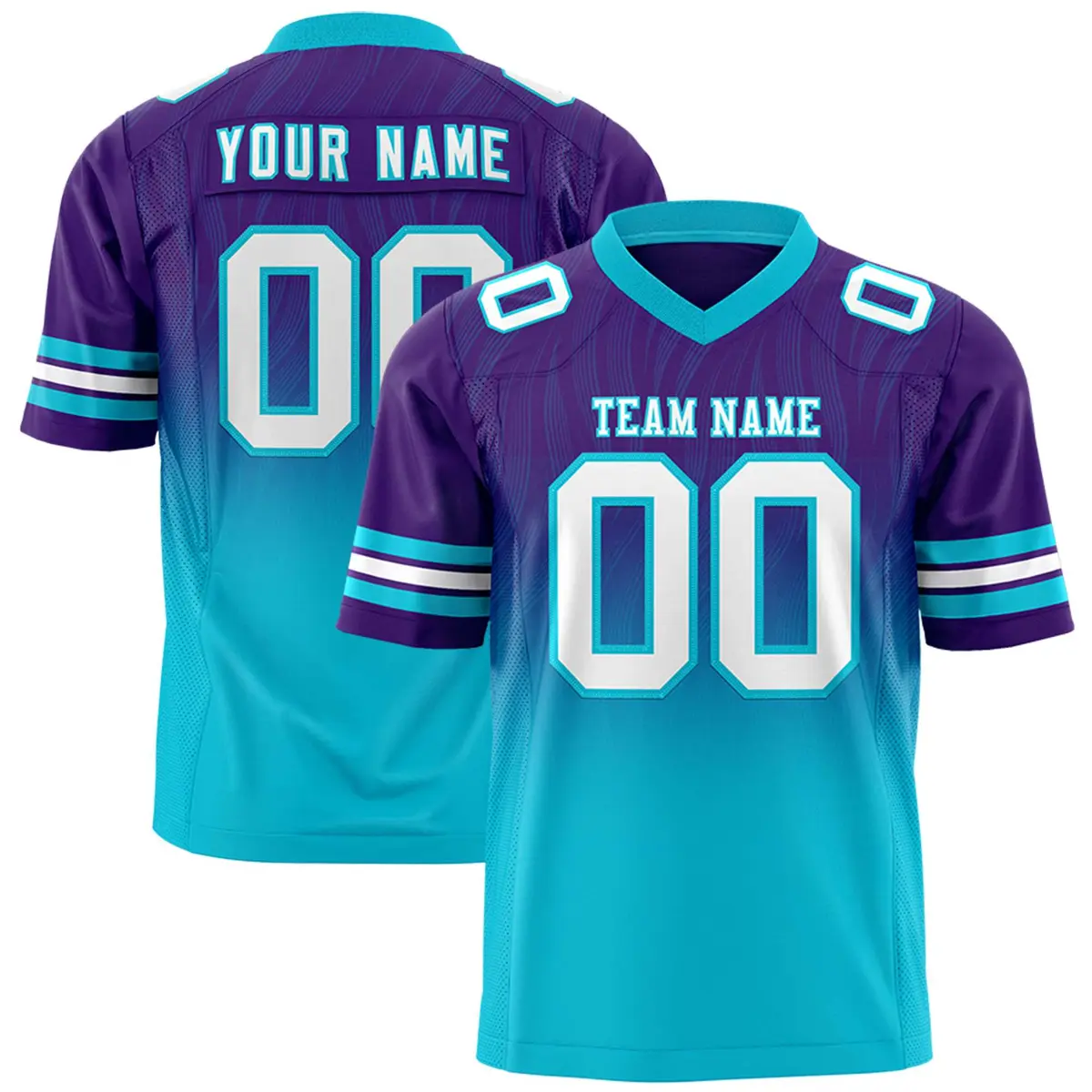 Purple Sky Blue Gradient Outdoor Flag Football Jersey