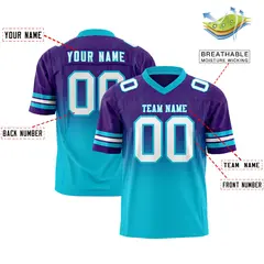 Purple Sky Blue Gradient Outdoor Flag Football Jersey 2
