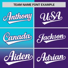 Purple Sky Blue Half Gradient Authentic Baseball Jersey 3