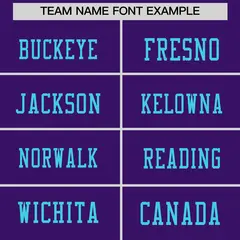 Purple Sky Blue Sequin Lettering Football Jersey 3