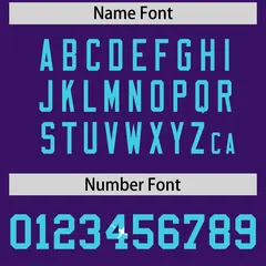 Purple Sky Blue Sequin Lettering Football Jersey 4