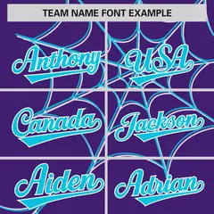 Purple Sky Blue Spider Web Raglan Baseball Jersey 3