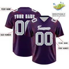 Purple Snakeskin Graffiti Pattern Authentic Football Jersey 2