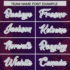 Purple Snakeskin Graffiti Pattern Authentic Football Jersey 3