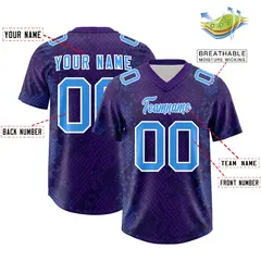 Purple Snakeskin Graffiti Pattern Authentic Football Jersey 2