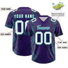 Purple Snakeskin Graffiti Pattern Authentic Football Jersey 2