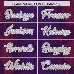 Purple Snakeskin Graffiti Pattern Authentic Football Jersey 3