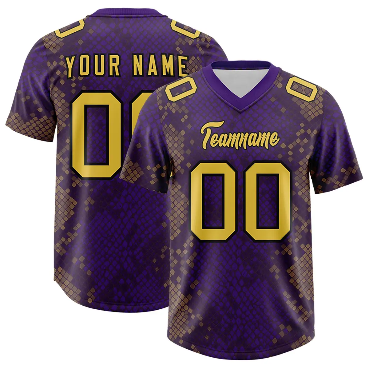 Purple Snakeskin Graffiti Pattern Authentic Football Jersey