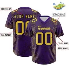 Purple Snakeskin Graffiti Pattern Authentic Football Jersey 2
