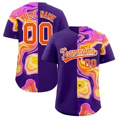 Purple Split Fluid Fashion Authentic Baseball Jersey