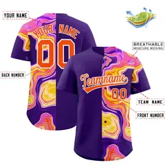 Purple Split Fluid Fashion Authentic Baseball Jersey 2