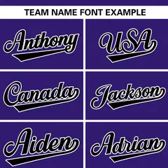 Purple Stand Collar Classic Authentic Baseball Jersey 3