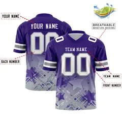 Purple Star Gradient Flag Football Jersey 2