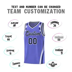 Purple Star Pattern Color Block Shoulders Basketball Jersey 4