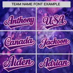 Purple Starburst Pattern Authentic Baseball Jersey 3