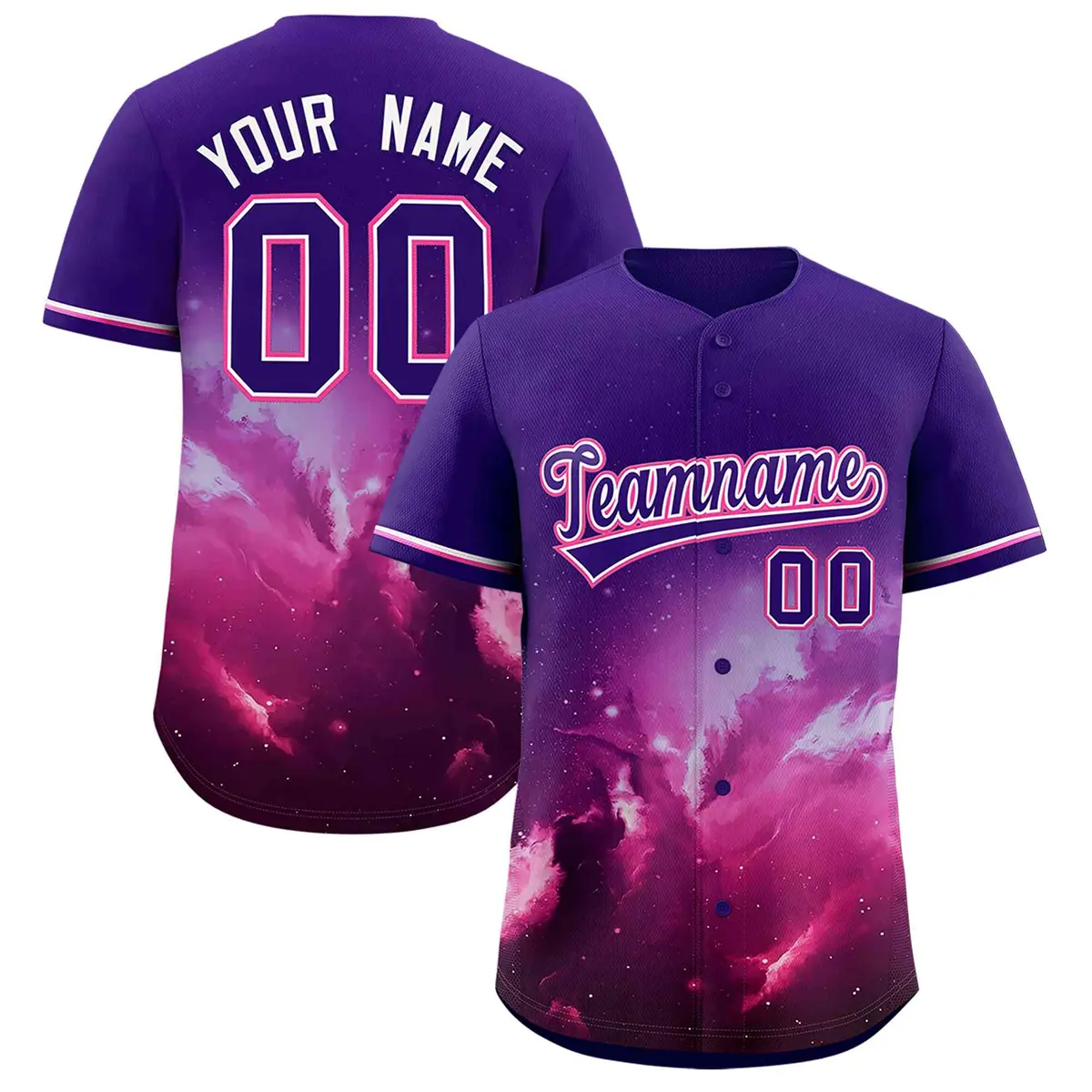 Purple Starburst Pattern Authentic Baseball Jersey