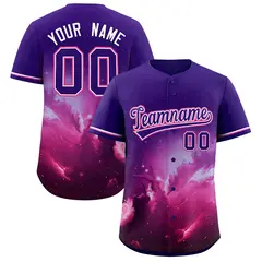 Purple Starburst Pattern Authentic Baseball Jersey