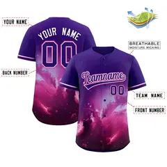Purple Starburst Pattern Authentic Baseball Jersey 2