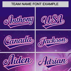 Purple Starburst Pattern Authentic Baseball Jersey 3