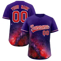 Purple Starburst Pattern Authentic Baseball Jersey
