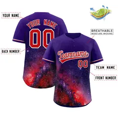 Purple Starburst Pattern Authentic Baseball Jersey 2