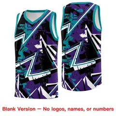 Purple Teal Abstract Graffiti Basketball Jersey 6