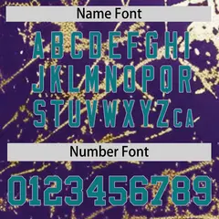Purple Teal Black & Gold Marble Print Baseball Jersey 5