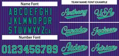 Purple Teal-Black Stripe Authentic Fashion Baseball Jersey 3
