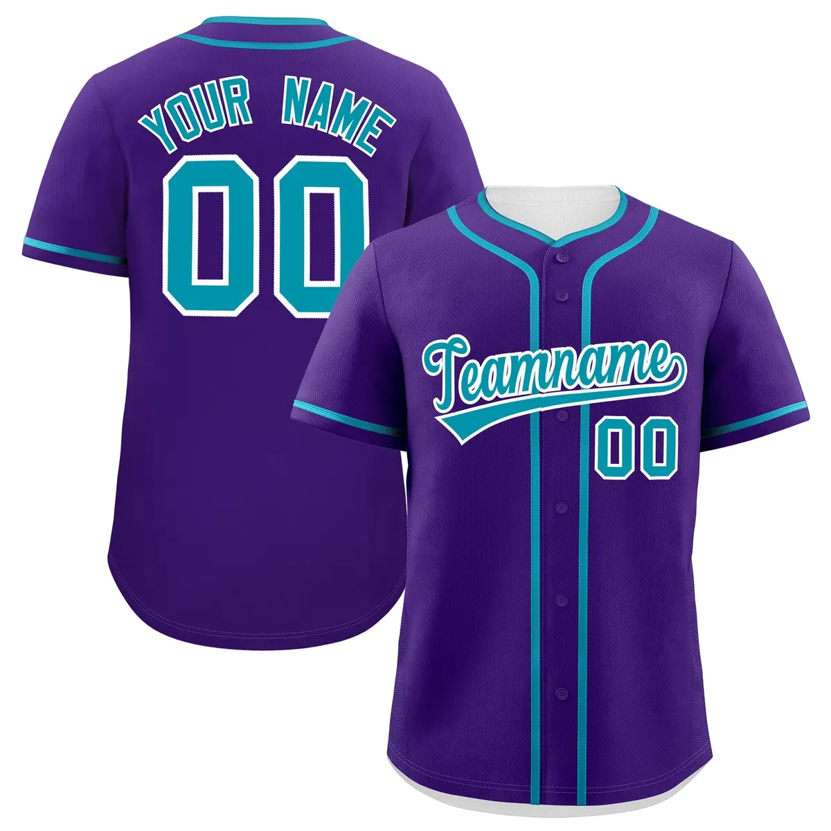 Purple Teal Classic Authentic Baseball Jersey