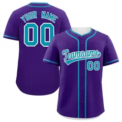 Purple Teal Classic Authentic Baseball Jersey 1