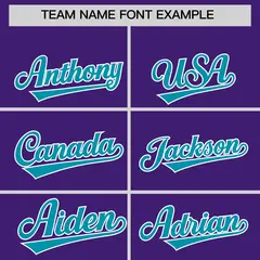 Purple Teal Classic Authentic Baseball Jersey 3