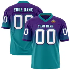 Purple Teal Gradient Fashion Authentic Football Jersey