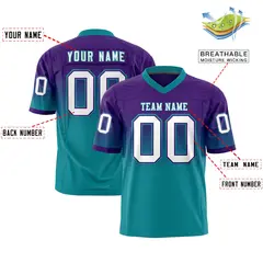 Purple Teal Gradient Fashion Authentic Football Jersey 2