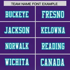 Purple Teal Gradient Side Pattern Authentic Football Jersey 3