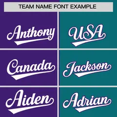 Purple Teal Split Coconut Tree Design Baseball Jersey 3