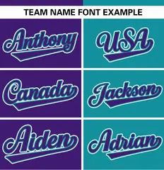 Purple Teal Stripe-Solid Combo Baseball Jersey 3