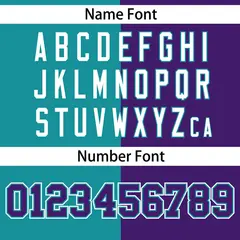 Purple Teal Stripe-Solid Combo Baseball Jersey 4