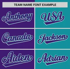 Purple Teal Striped Two Tone Authentic Baseball Jersey 3