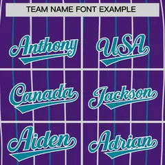 Purple Teal White Bi-Color Striped Baseball Jersey 3