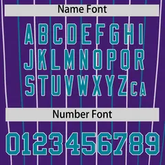 Purple Teal White Bi-Color Striped Baseball Jersey 4