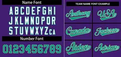 Purple Teal-White Stripe Raglan Baseball Jersey 3