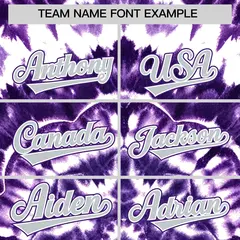 Purple Tie-Dye Graffiti Authentic Baseball Jersey 3