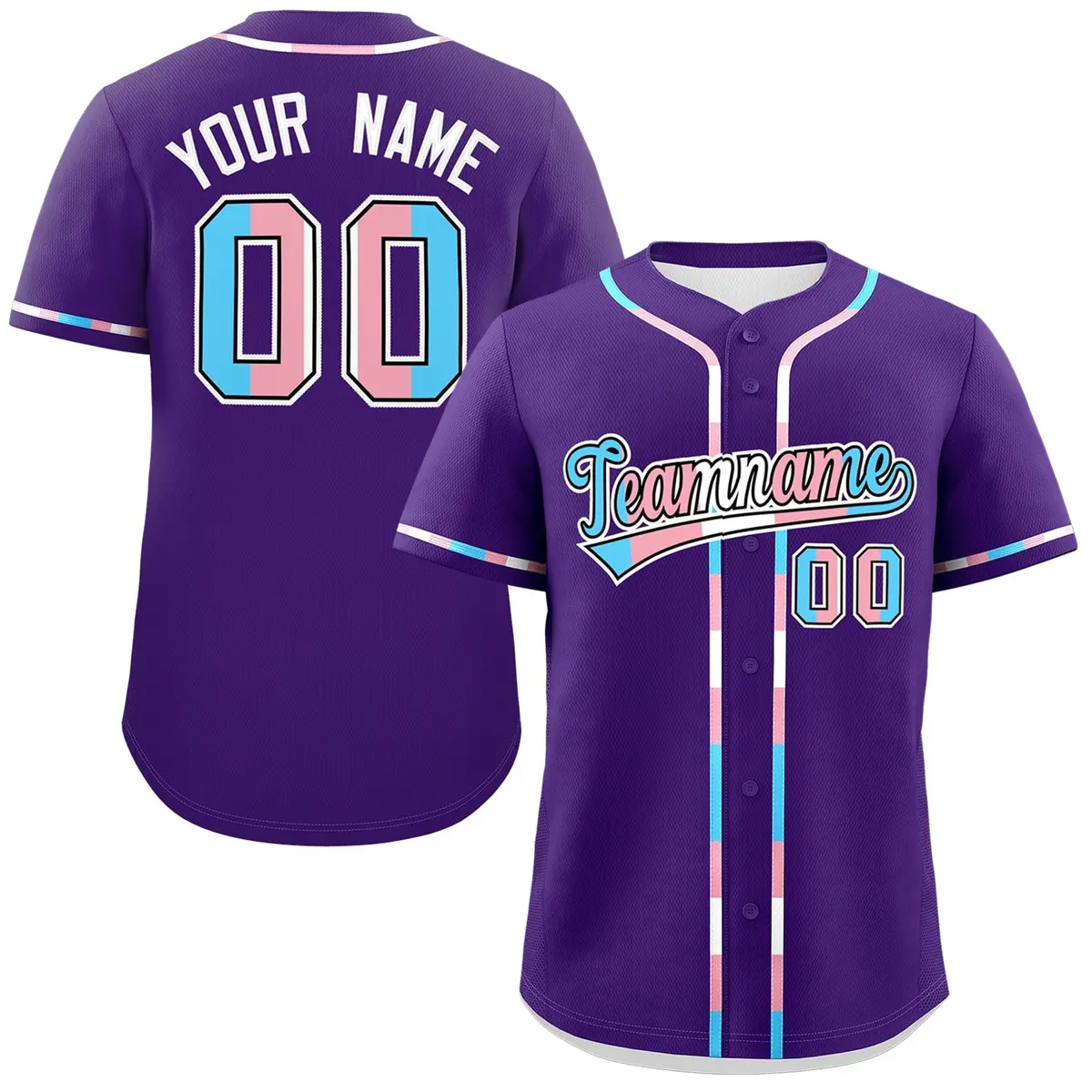 Purple Transgender Pride Month Classic Baseball Jersey